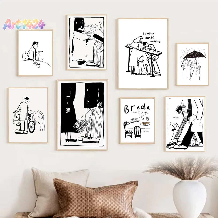 Modern Korean Lifestyle - 1pc Poster Seni Minimalis Skandinavia Gaya