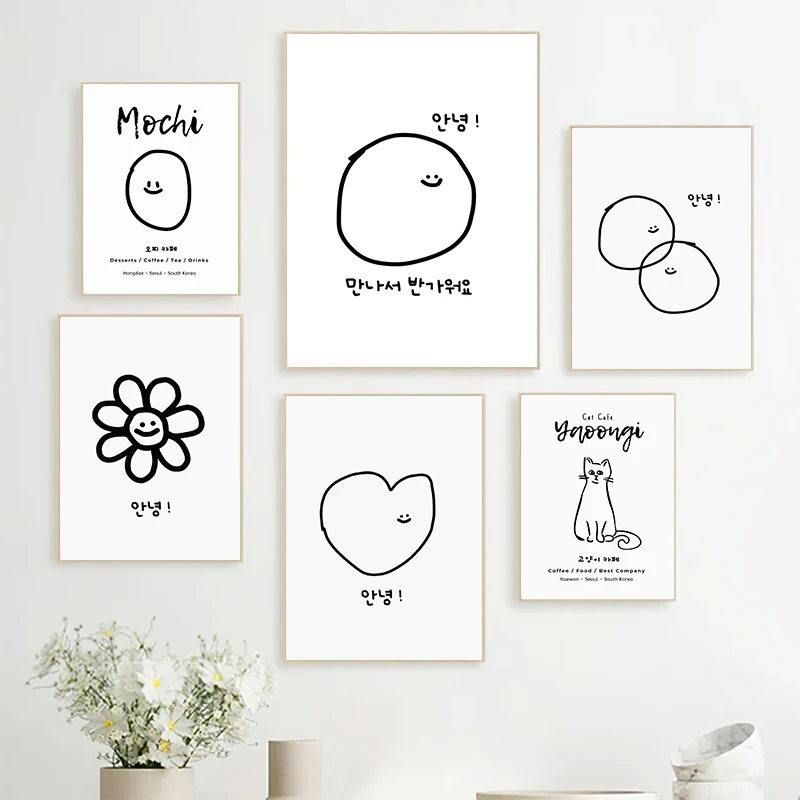 Modern Korean Lifestyle - Poster dan Cetakan Kartun Minimalis Gaya