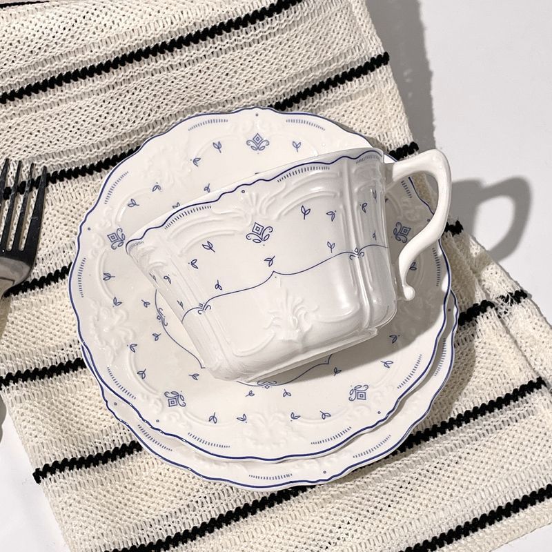 Korean Tea Set - Set Cangkir Kopi Latte Keramik Motif
