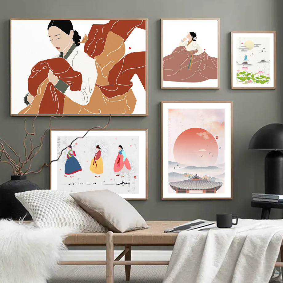 Modern Korean Lifestyle - Poster Lukisan Kanvas Cetak Estetika Seni