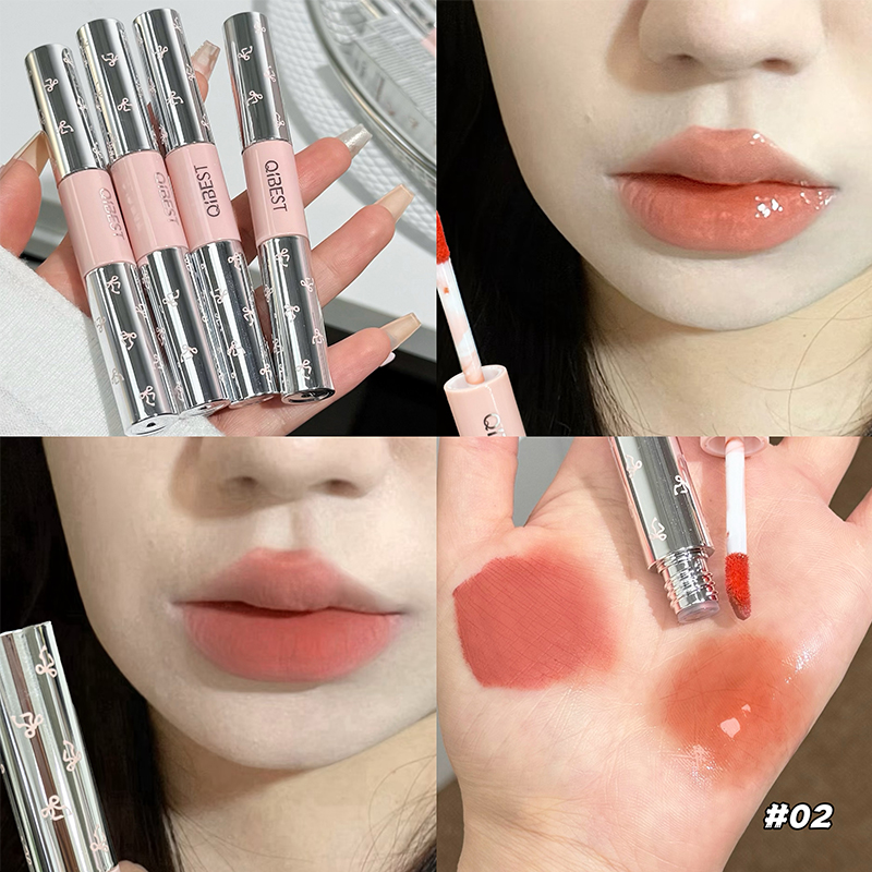 QIBEST Lip Gloss Double Head M - Lip Tint Korean ulasan dan harga